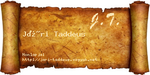 Jári Taddeus névjegykártya
